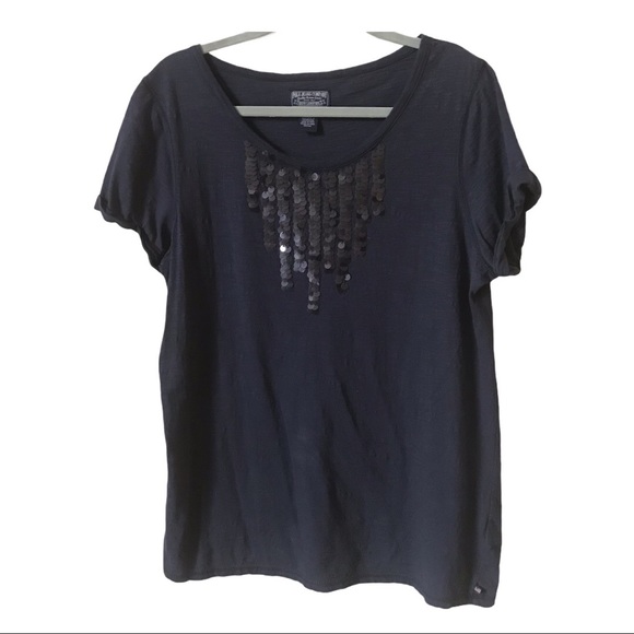 Ralph Lauren Polo Ladies Blue Sequence T-Shirt Tee - Picture 4 of 12